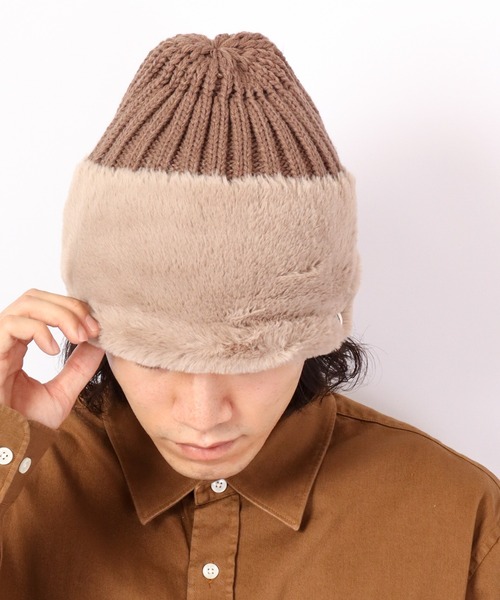 FUNALIVE(ファンアライブ)の「kippis フェイクファー切替ニットキャップ(ニットキャップ/ビーニー・メンズ・オフホワイト/ライトグレー/モカ・FREE)」の15枚目の写真