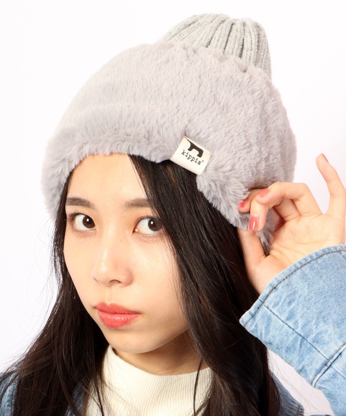 FUNALIVE(ファンアライブ)の「kippis フェイクファー切替ニットキャップ(ニットキャップ/ビーニー・メンズ・オフホワイト/ライトグレー/モカ・FREE)」の10枚目の写真
