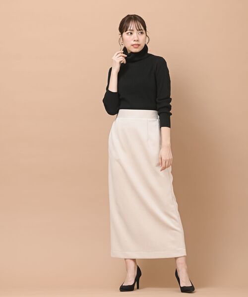 rps（アールピーエス）の「リブタートルニットプルオーバー（ニット/セーター・レディース・オフホワイト/杢グレー/ブラック/アイボリー/ベージュ/パープル・M/L）」の7枚目の写真