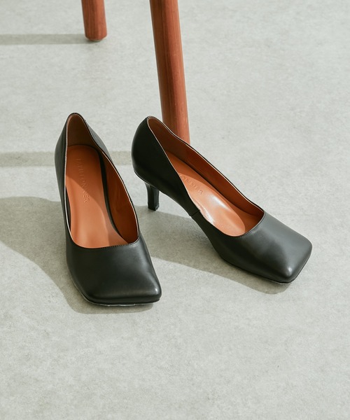 PAPILLONNER(パピヨネ)の「【OT】レザースクエアトゥヒール/PAPILLONNER/パピヨネ(パンプス・レディース・レモンイエロー/ブラック/グレイッシュベージュ・36/38/37)」の22枚目の写真