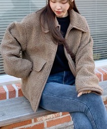 パイピングボアオーバーサイズジャケット