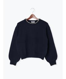 パールネックニット