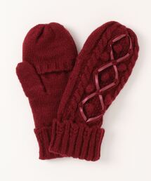 axes femme | ダイヤリボン使いニットミトン(手袋)