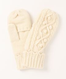 axes femme | ダイヤリボン使いニットミトン(手袋)