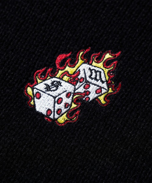 MFC STORE(エムエフシーストア)の「MFC STORE M$ DICE FLAME EMBROIDERY CREW KNIT(ニット/セーター・メンズ・ブラック・M/L/XL/XXL)」の6枚目の写真