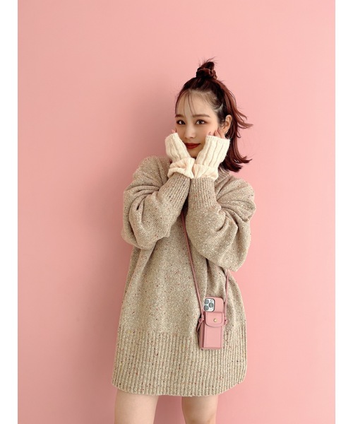 JUMELLE（ジュメロ）の「リブアームウォーマー（アームカバー・レディース・アイボリー/ピンク・FREE）」の4枚目の写真