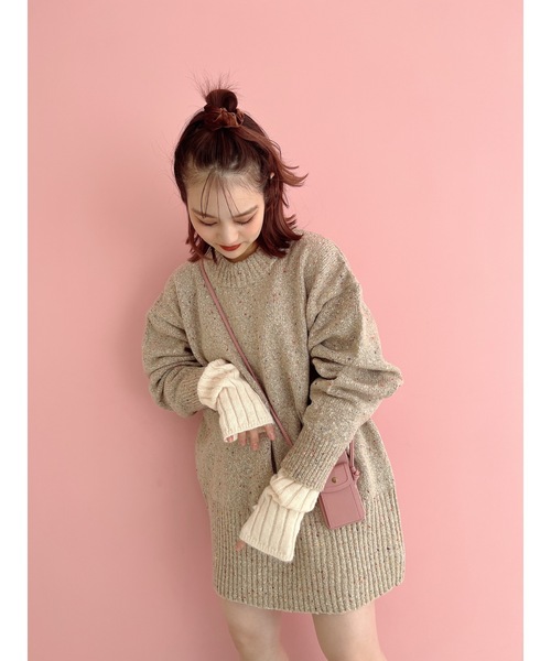 JUMELLE（ジュメロ）の「リブアームウォーマー（アームカバー・レディース・アイボリー/ピンク・FREE）」の5枚目の写真