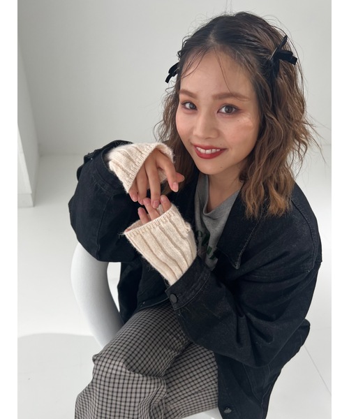 JUMELLE（ジュメロ）の「リブアームウォーマー（アームカバー・レディース・アイボリー/ピンク・FREE）」の19枚目の写真