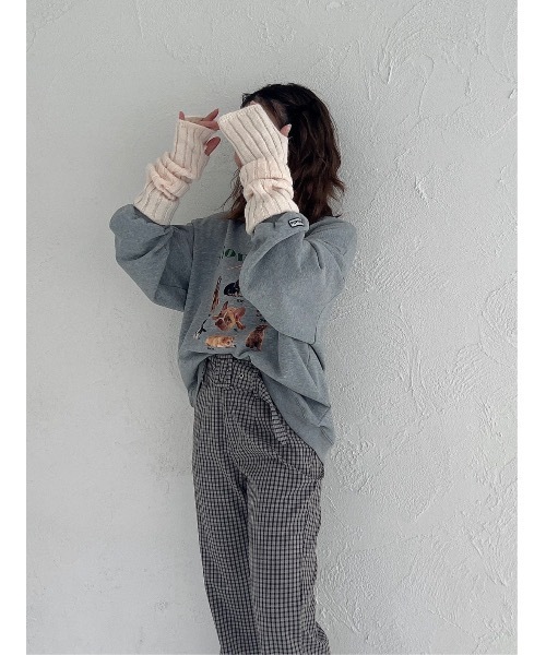 JUMELLE（ジュメロ）の「リブアームウォーマー（アームカバー・レディース・アイボリー/ピンク・FREE）」の21枚目の写真