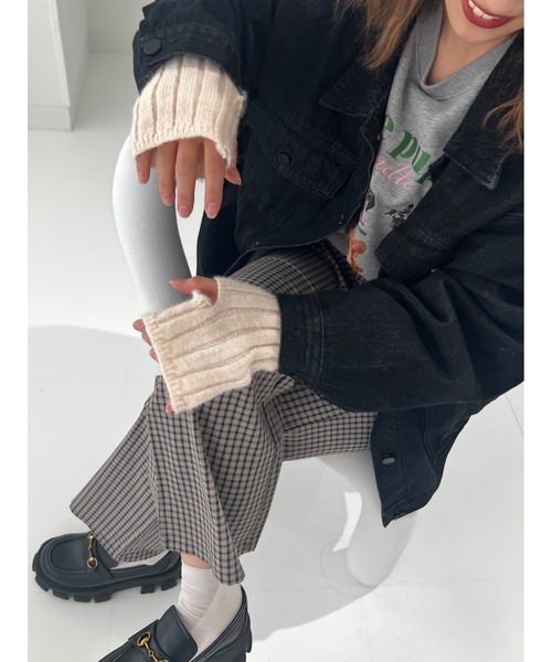 JUMELLE（ジュメロ）の「リブアームウォーマー（アームカバー・レディース・アイボリー/ピンク・FREE）」の22枚目の写真