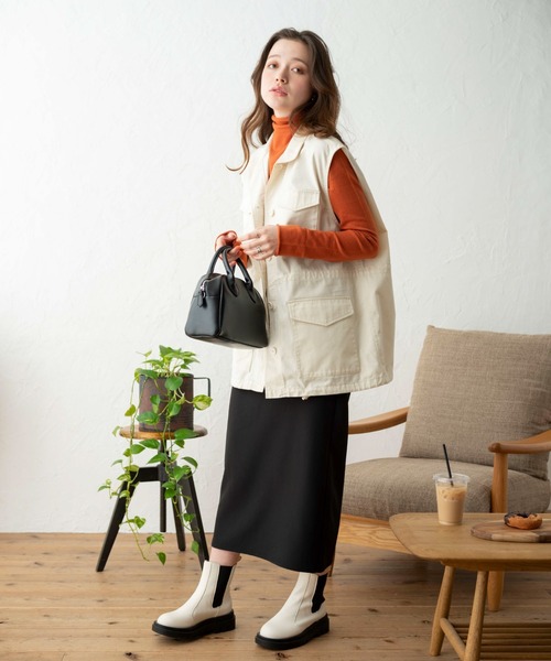 WEGO(ウィゴー)の「WEGO/スタンドネックミリタリーベスト(ベスト・レディース・カーキ/ブラック/ピンク/オフホワイト/グリーン・FREE)」の15枚目の写真