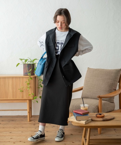 WEGO(ウィゴー)の「WEGO/スタンドネックミリタリーベスト(ベスト・レディース・カーキ/ブラック/ピンク/オフホワイト/グリーン・FREE)」の17枚目の写真