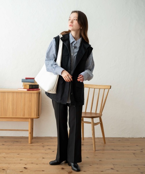 WEGO(ウィゴー)の「WEGO/スタンドネックミリタリーベスト(ベスト・レディース・カーキ/ブラック/ピンク/オフホワイト/グリーン・FREE)」の19枚目の写真