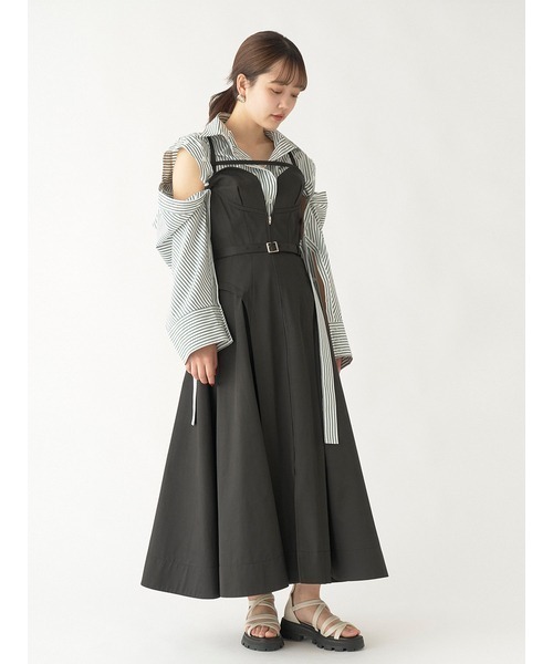 SNIDEL（スナイデル）の「【WEB限定サイズあり】フロントジップジャンスカ（ジャンパースカート・レディース・ブラック/ライトベージュ/ベージュ・0/00/1）」の16枚目の写真