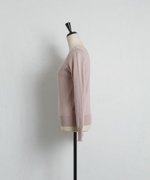 tocco closet（トッコ　クローゼット）の「スカラネック刺繍ニットプルオーバー（ニット/セーター・レディース・ピンクベージュ/ブラック/オフホワイト・M）」の8枚目の写真