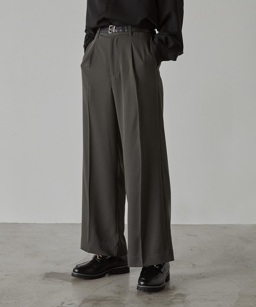 パンツ kakko straight wide slacks black Jun M 3_4_f16cb035-041c-4501-98c5-