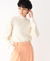 OPAQUE.CLIP | 【C】ケーブルミドルゲージプルオーバーニット(ニット/セーター)