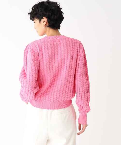 OPAQUE.CLIP（オペークドットクリップ）の「◆ケーブルミドルゲージ プルオーバーニット（ニット/セーター・レディース・オフホワイト/レモンイエロー/ベビーピンク/ライトブルー・38/36）」の7枚目の写真