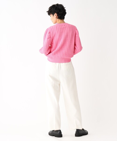 OPAQUE.CLIP（オペークドットクリップ）の「◆ケーブルミドルゲージ プルオーバーニット（ニット/セーター・レディース・オフホワイト/レモンイエロー/ベビーピンク/ライトブルー・38/36）」の11枚目の写真