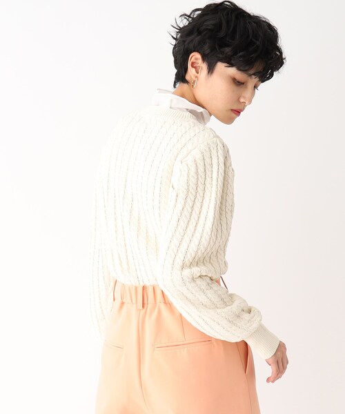 OPAQUE.CLIP（オペークドットクリップ）の「◆ケーブルミドルゲージ プルオーバーニット（ニット/セーター・レディース・オフホワイト/レモンイエロー/ベビーピンク/ライトブルー・38/36）」の19枚目の写真