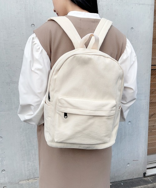 SETUP7（セットアップセブン）の「【SETUP7】キャンバスバッグパック リュックサック KNF（バックパック/リュック・レディース・ブラック/ホワイト・FREE）」の3枚目の写真