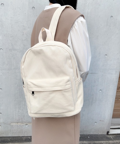 SETUP7（セットアップセブン）の「【SETUP7】キャンバスバッグパック リュックサック KNF（バックパック/リュック・レディース・ブラック/ホワイト・FREE）」の11枚目の写真