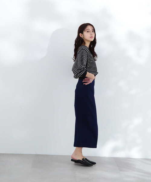 NATURAL BEAUTY BASIC（ナチュラルビューティーベーシック）の「クロップドボーダーニット（ニット/セーター・レディース・ホワイト系その他/ブラック系その他/パープル系その他・FREE）」の22枚目の写真