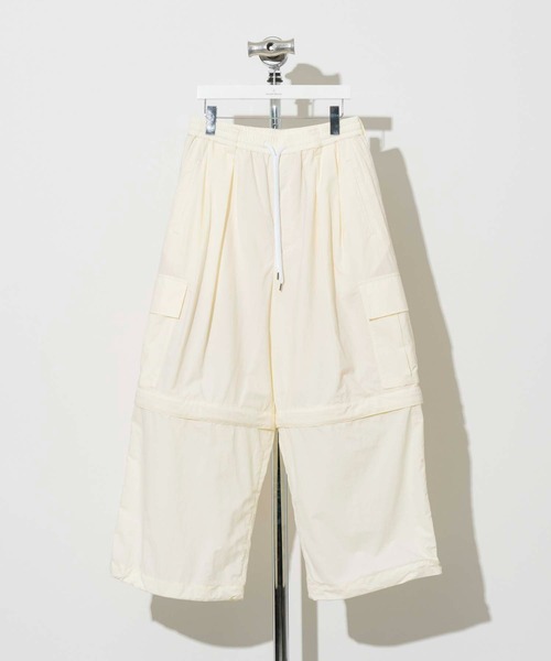 MAISON SPECIAL（メゾンスペシャル）の「《ユニセックスアイテム》【FACT FASHION】ハイパーウォータープルーフタフタ2WAYプライムワイドカーゴパンツ【MAISON SPECIAL/メゾンスペシャル】■セットアップ対応■（カーゴパンツ・メンズ・オフホワイト/カーキ/ネイビー/ブラック・1/0）」の22枚目の写真