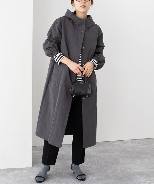 NOLLEY’S(ノーリーズ)の「◇【WEB限定】ミニリップストップロングコート(その他アウター・レディース・オフホワイト/チャコールグレー・FREE)」の13枚目の写真