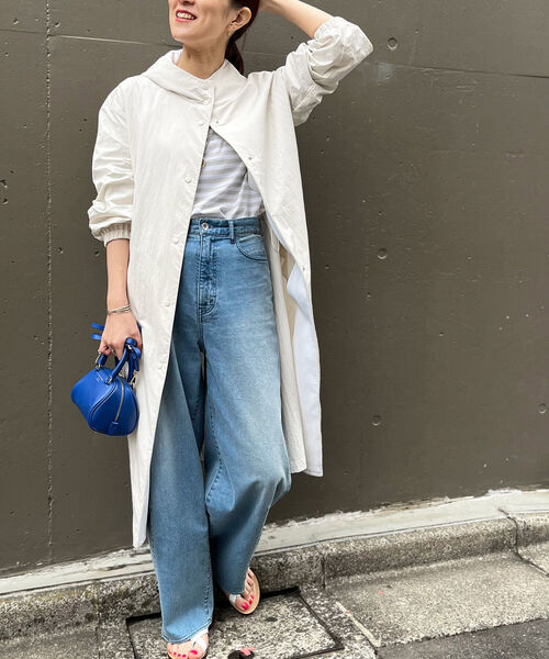 NOLLEY’S(ノーリーズ)の「◇【WEB限定】ミニリップストップロングコート(その他アウター・レディース・オフホワイト/チャコールグレー・FREE)」の17枚目の写真