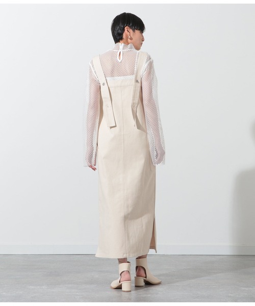 Settimissimo（セッティミッシモ）の「サイドスリットカツラギジャンパースカート（ジャンパースカート・レディース・ブラック/キナリ・FREE）」の4枚目の写真