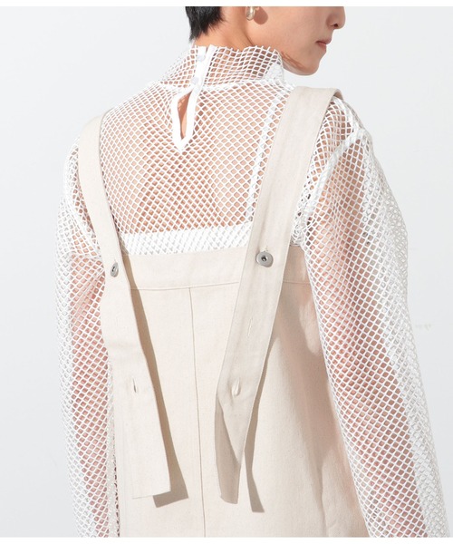 Settimissimo（セッティミッシモ）の「サイドスリットカツラギジャンパースカート（ジャンパースカート・レディース・ブラック/キナリ・FREE）」の5枚目の写真