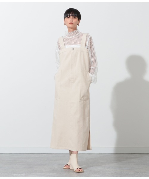 Settimissimo（セッティミッシモ）の「サイドスリットカツラギジャンパースカート（ジャンパースカート・レディース・ブラック/キナリ・FREE）」の15枚目の写真