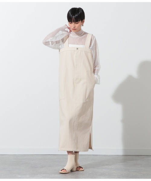 Settimissimo（セッティミッシモ）の「サイドスリットカツラギジャンパースカート（ジャンパースカート・レディース・ブラック/キナリ・FREE）」の7枚目の写真