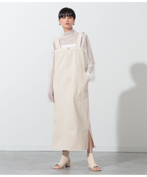 Settimissimo（セッティミッシモ）の「サイドスリットカツラギジャンパースカート（ジャンパースカート・レディース・ブラック/キナリ・FREE）」の12枚目の写真