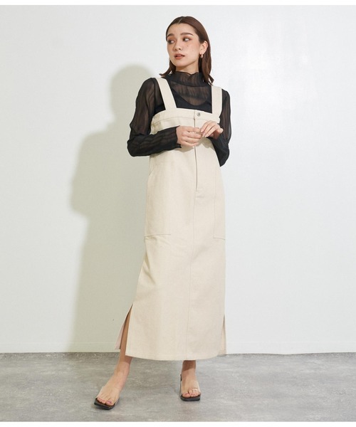 Settimissimo（セッティミッシモ）の「サイドスリットカツラギジャンパースカート（ジャンパースカート・レディース・ブラック/キナリ・FREE）」の17枚目の写真