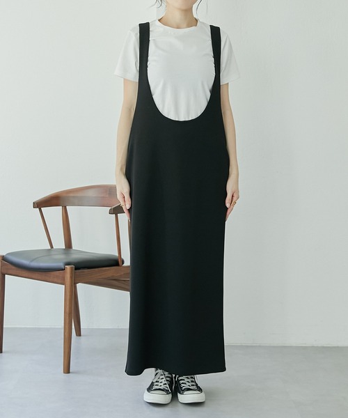 COLLAGE GALLARDAGALANTE（コラージュガリャルダガランテ）の「2WAYナローカットジャンスカ（ジャンパースカート・レディース・ブラック/ベージュ・FREE）」の19枚目の写真