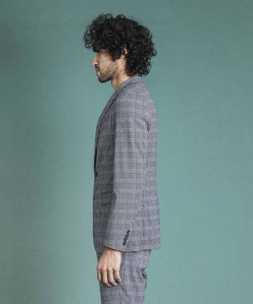 MICHEL KLEIN HOMME (ミッシェルクランオム)の「チェック柄サッカージャケット(テーラードジャケット・メンズ・ライトブルー/ブルー・MEDIUM/LARGE/X-LARGE)」の6枚目の写真