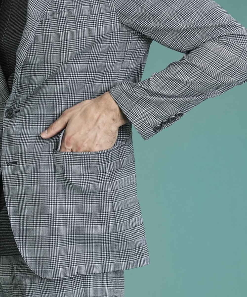 MICHEL KLEIN HOMME (ミッシェルクランオム)の「チェック柄サッカージャケット(テーラードジャケット・メンズ・ライトブルー/ブルー・MEDIUM/LARGE/X-LARGE)」の10枚目の写真