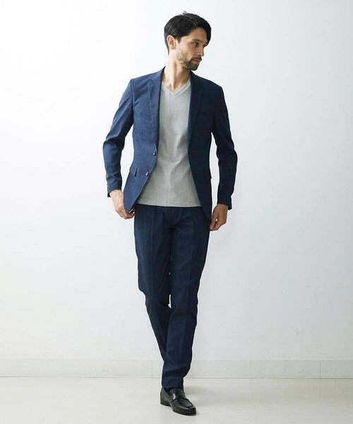 MICHEL KLEIN HOMME (ミッシェルクランオム)の「チェック柄サッカージャケット(テーラードジャケット・メンズ・ライトブルー/ブルー・MEDIUM/LARGE/X-LARGE)」の18枚目の写真