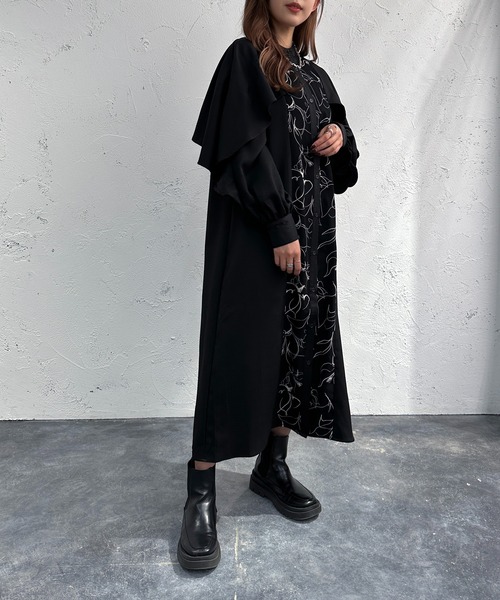 apres jour mignon(アプレジュールミニョン)の「パターンドッキングデザインワンピース【ZOZOTOWN限定アイテム】(ワンピース・レディース・ブルー/ブラック・SMALL/X-LARGE/MEDIUM)」の3枚目の写真