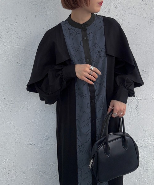 apres jour mignon(アプレジュールミニョン)の「パターンドッキングデザインワンピース【ZOZOTOWN限定アイテム】(ワンピース・レディース・ブルー/ブラック・SMALL/X-LARGE/MEDIUM)」の14枚目の写真