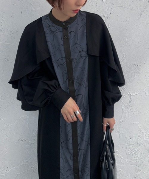apres jour mignon(アプレジュールミニョン)の「パターンドッキングデザインワンピース【ZOZOTOWN限定アイテム】(ワンピース・レディース・ブルー/ブラック・SMALL/X-LARGE/MEDIUM)」の12枚目の写真
