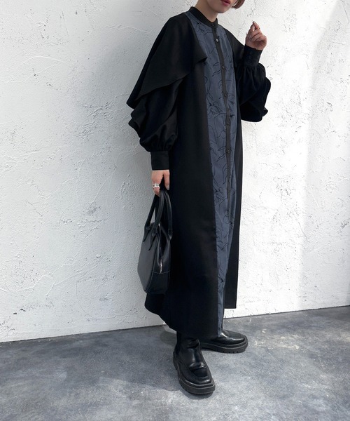 apres jour mignon(アプレジュールミニョン)の「パターンドッキングデザインワンピース【ZOZOTOWN限定アイテム】(ワンピース・レディース・ブルー/ブラック・SMALL/X-LARGE/MEDIUM)」の8枚目の写真