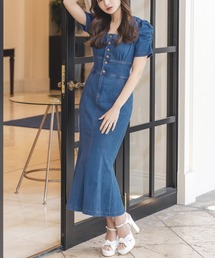Julia Boutique | ロング丈デニムマーメイドワンピース/23010(ワンピース)