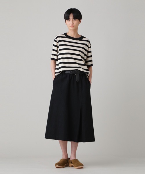MHL.(エムエイチエル)の「COTTON LINEN STRIPE JERSEY(Tシャツ/カットソー・レディース・ベージュ系その他2/ブルー・2)」の11枚目の写真