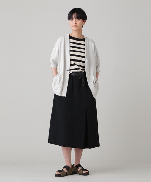 MHL.(エムエイチエル)の「COTTON LINEN STRIPE JERSEY(Tシャツ/カットソー・レディース・ベージュ系その他2/ブルー・2)」の7枚目の写真
