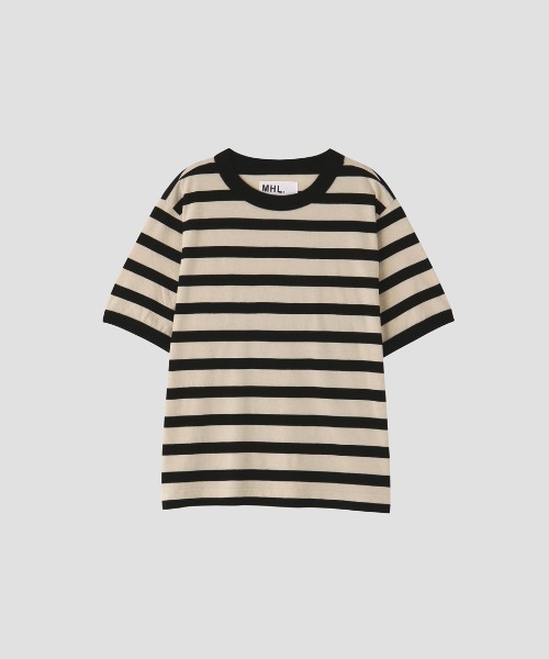 MHL.(エムエイチエル)の「COTTON LINEN STRIPE JERSEY(Tシャツ/カットソー・レディース・ベージュ系その他2/ブルー・2)」の6枚目の写真