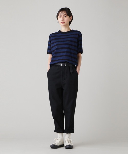 MHL.(エムエイチエル)の「COTTON LINEN STRIPE JERSEY(Tシャツ/カットソー・レディース・ベージュ系その他2/ブルー・2)」の9枚目の写真