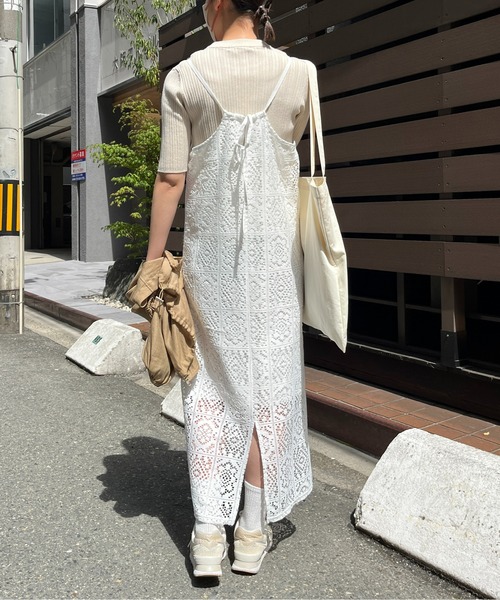 CPCM（シーピーシーエム）の「ブロックレースキャミワンピ（ワンピース・レディース・オフホワイト/ブラック/アイボリー・FREE）」の11枚目の写真